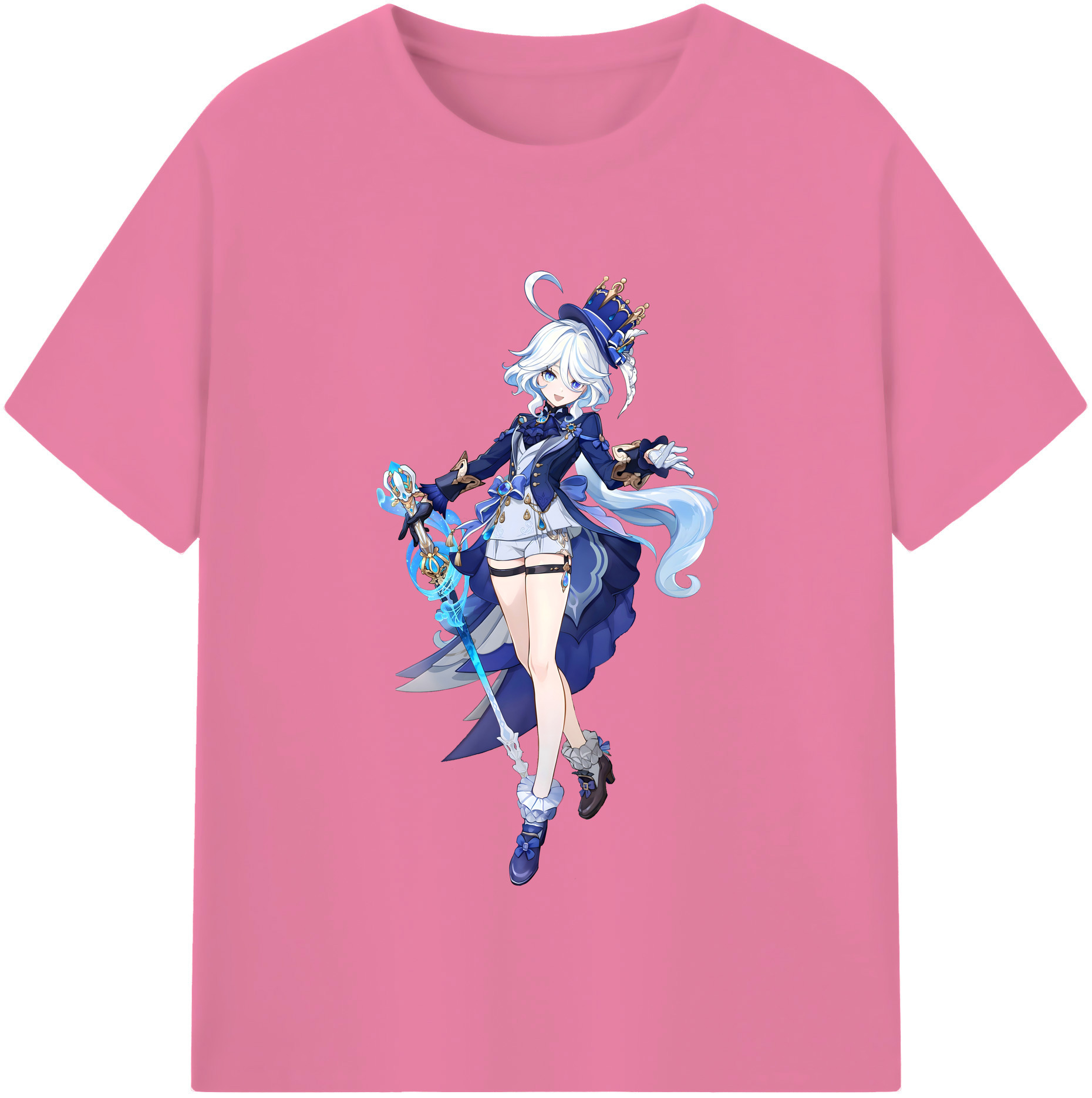 げんし神 フリーナ genshin Furina 綿100％半袖Tシャツ（フロントプリント）